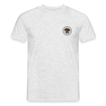 Cute German Braque dog with collar "Hello" - Men's T-Shirt - heather grey - Front - AI Model Male 178 dark (178cm)