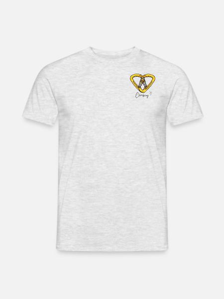 Kletterliebe - Karabiner - Männer T-Shirt - Grau meliert