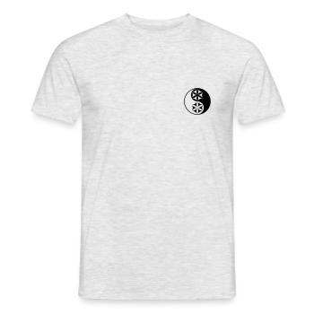 Yin Yang | Heilige Geometrie - Männer T-Shirt - Grau meliert - Vorne - AI Model Male 178 dark (178cm)