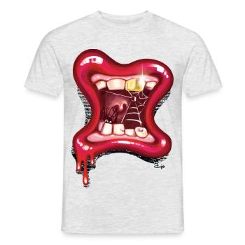 Grusel Schlund - Männer T-Shirt - Grau meliert - Vorne - AI Model Male 178 dark (178cm)