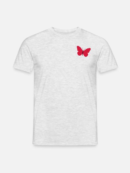 Schmetterling Logo Icon Symbol Zeichen Grafik - Männer T-Shirt - Grau meliert
