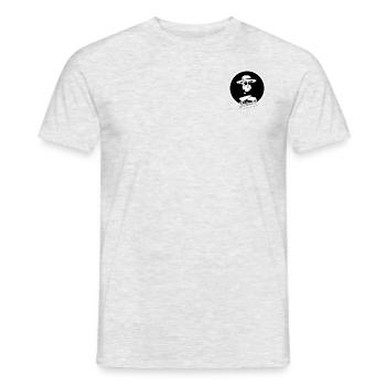 Shirtonkel Hipster Logo Brand - Männer T-Shirt - Grau meliert - Vorne - AI Model Male 178 dark (178cm)