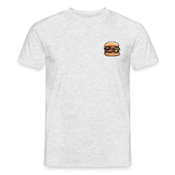 Comic Fast Food Burgers Hamburger Cheese Cheeseburgers - Men's T-Shirt - heather grey - Front - AI Model Male 178 dark (178cm)