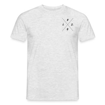 DLZG - Die Linke zum Gruss Motorrad - Männer T-Shirt - Grau meliert - Vorne - AI Model Male 178 dark (178cm)