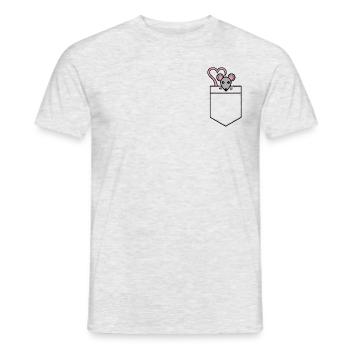 Poche poitrine avec souris ou rat - T-shirt homme - gris chiné - Devant - AI Model Male 178 dark (178cm)