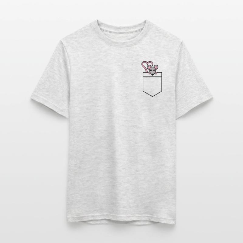Brusttasche mit Maus oder Ratte Männer T-Shirt