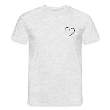 Cœur - T-shirt homme - gris chiné - Devant - AI Model Male 178 dark (178cm)
