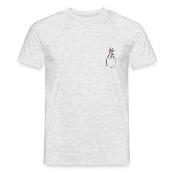 Rabbit hare pocket animal animal bag - Men's T-Shirt - heather grey - Front - AI Model Male 178 dark (178cm)