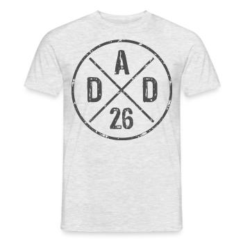 Papa 26 Papa Papa Bébé Papa 2026 Cadeau de fête des pères - T-shirt homme - gris chiné - Devant - AI Model Male 178 dark (178cm)