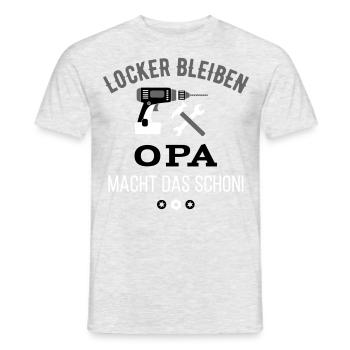 Locker bleiben Opa macht das schon. - Männer T-Shirt - Grau meliert - Vorne - AI Model Male 178 dark (178cm)