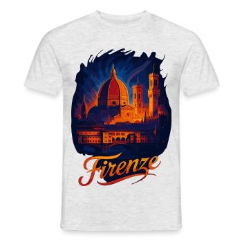 Florenz Firenze Stadt Italien Silhouette Geschenk - Männer T-Shirt - Grau meliert - Vorne - AI Model Male 178 dark (178cm)