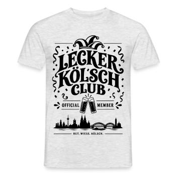 Lecker Kölsch Club – Karneval Köln mit Kölsch - Männer T-Shirt - Grau meliert - Vorne - AI Model Male 178 dark (178cm)