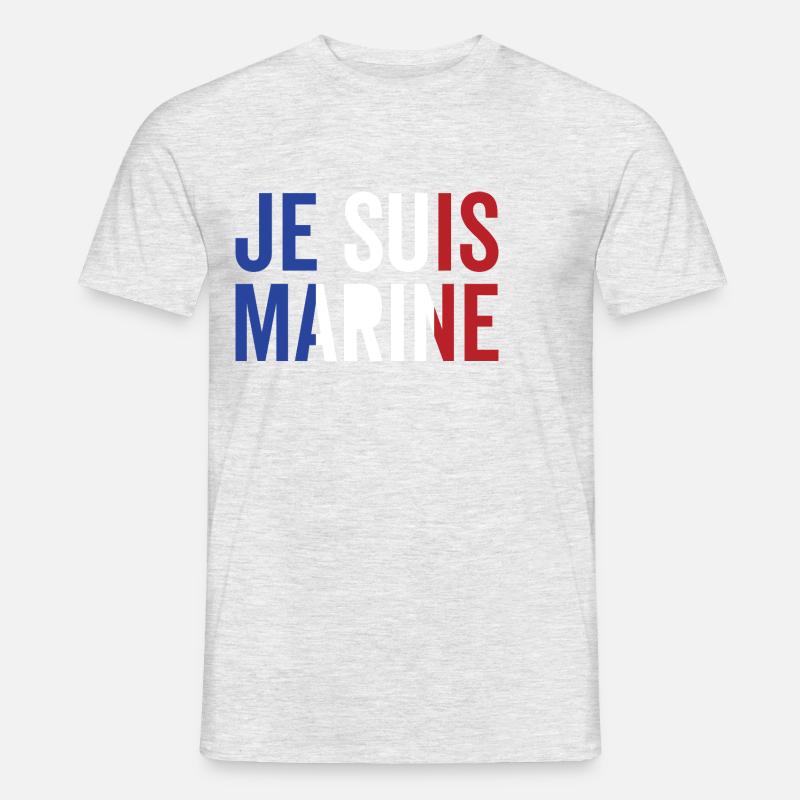 Ich bin Marine - Männer T-Shirt - Grau meliert