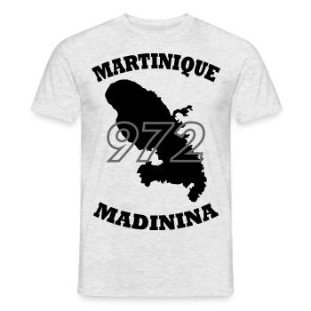 972_Martinique_black - T-shirt homme - gris chiné - Devant - AI Model Male 178 dark (178cm)