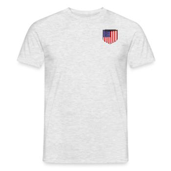 USA pocket - Men's T-Shirt - heather grey - Front - AI Model Male 178 dark (178cm)