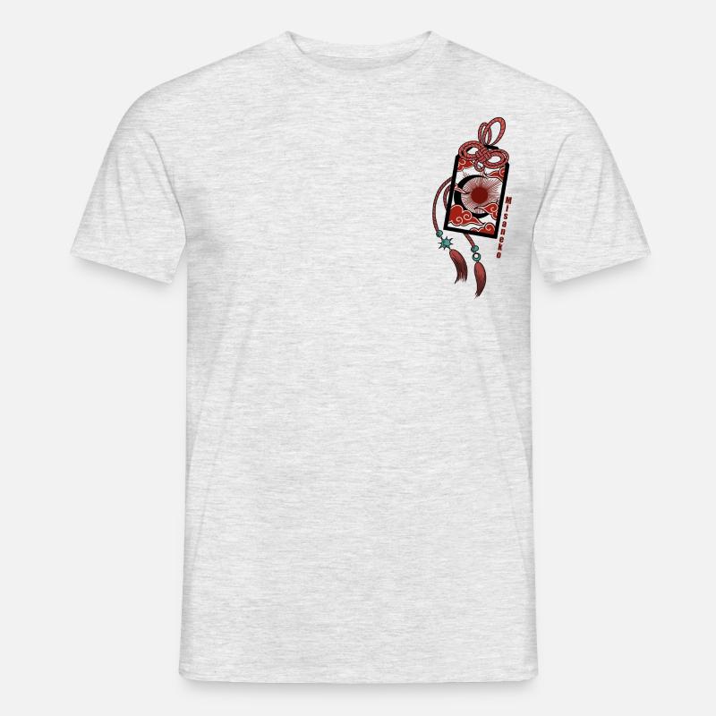 Japanischer Glücksbringer - Männer T-Shirt - Grau meliert