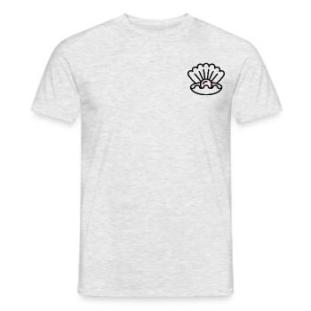 Muschel mit Perle Geschenk Idee - Männer T-Shirt - Grau meliert - Vorne - AI Model Male 178 dark (178cm)