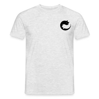 Ying Yang Idée Cadeau Chats - T-shirt homme - gris chiné - Devant - AI Model Male 178 dark (178cm)