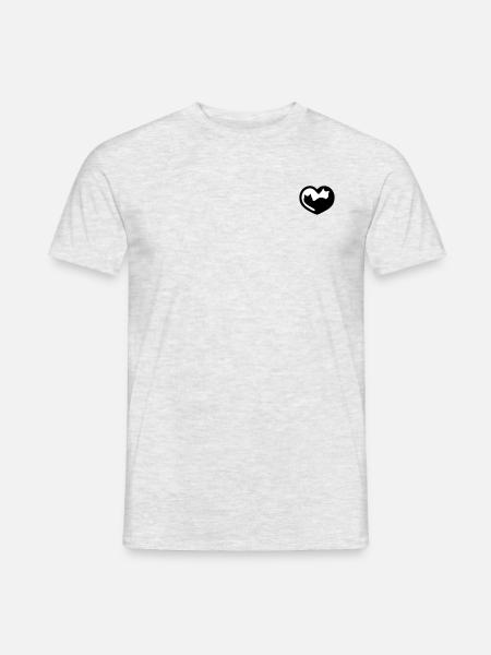 cat heart - Men's T-Shirt - heather grey