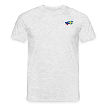 Slowenien Schweden Flagge Herz - Männer T-Shirt - Grau meliert - Vorne - AI Model Male 178 dark (178cm)