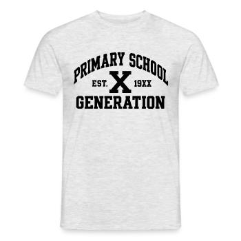 PRIMARY SCHOOL X GENERATION - Männer T-Shirt - Grau meliert - Vorne - AI Model Male 178 dark (178cm)