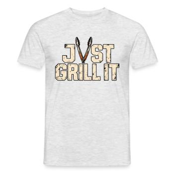 Just Grill It – Lustiges Grillmeister BBQ Motiv - Männer T-Shirt - Grau meliert - Vorne - AI Model Male 178 dark (178cm)