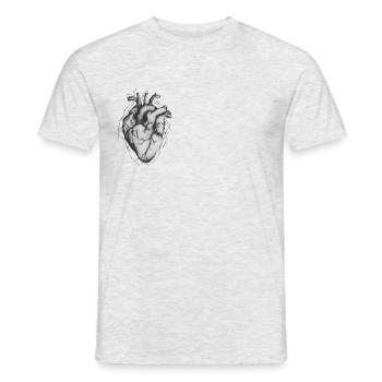 Anatomic Heart Original Drawing - Men's T-Shirt - heather grey - Front - AI Model Male 178 dark (178cm)