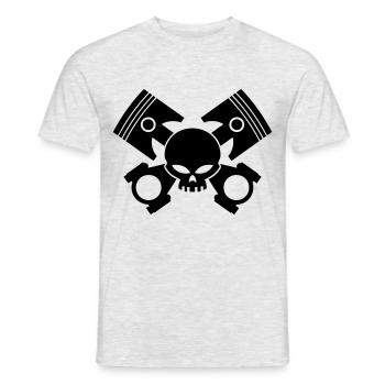 pistons - rods and skull - Men's T-Shirt - heather grey - Front - AI Model Male 178 dark (178cm)
