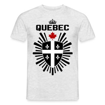 Quebec - Männer T-Shirt - Grau meliert - Vorne - AI Model Male 178 dark (178cm)