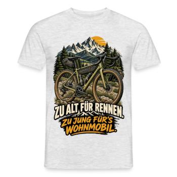 Zu alt für Rennen. Zu jung fürs Wohnmobil - Männer T-Shirt - Grau meliert - Vorne - AI Model Male 178 dark (178cm)