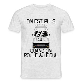 Du bist cooler, wenn du mit Öl fährst - Männer T-Shirt - Grau meliert - Vorne - AI Model Male 178 dark (178cm)