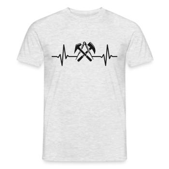 Dachdecker Zunftzeichen Herzschlag - Männer T-Shirt - Grau meliert - Vorne - AI Model Male 178 dark (178cm)