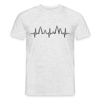 Wald Herzschlag Natur Bäume Naturliebhaber - Männer T-Shirt - Grau meliert - Vorne - AI Model Male 178 dark (178cm)