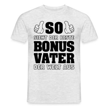 Bonus Vater Vatertag Stiefvater Stiefpapa Geschenk - Männer T-Shirt - Grau meliert - Vorne - AI Model Male 178 dark (178cm)