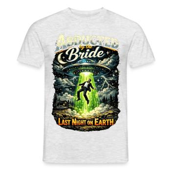 JGA Shirt Herren UFO Entführung Bräutigam - Männer T-Shirt - Grau meliert - Vorne - AI Model Male 178 dark (178cm)