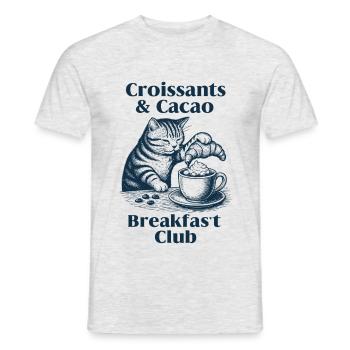 Club Petit-Déjeuner Cacao Croissants - T-shirt homme - gris chiné - Devant - AI Model Male 178 dark (178cm)