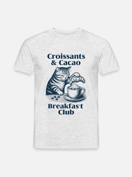 Espresso Breakfast Club and Croissants - Men's T-Shirt - heather grey