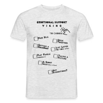 Emotional Support Viking - Men's T-Shirt - heather grey - Front - AI Model Male 178 dark (178cm)