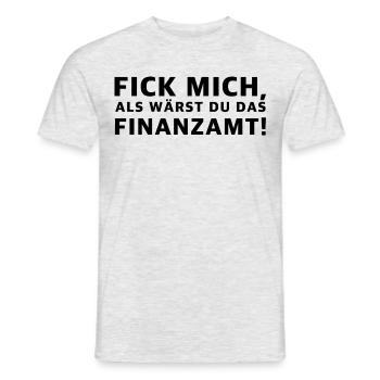 Fick mich als wärst du das Finanzamt | Sarkasmus - Männer T-Shirt - Grau meliert - Vorne - AI Model Male 178 dark (178cm)