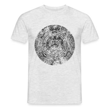 Maya - Kalender (Grunge-Style) - Männer T-Shirt - Grau meliert - Vorne - AI Model Male 178 dark (178cm)