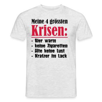 Meine vier grössten Krisen - Männer T-Shirt - Grau meliert - Vorne - AI Model Male 178 dark (178cm)