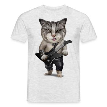 METALCAT - Männer T-Shirt - Grau meliert - Vorne - AI Model Male 178 dark (178cm)