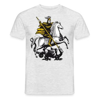 Knight & Dragon Dragon Slayer Horse & Rider - Men's T-Shirt - heather grey - Front - AI Model Male 178 dark (178cm)