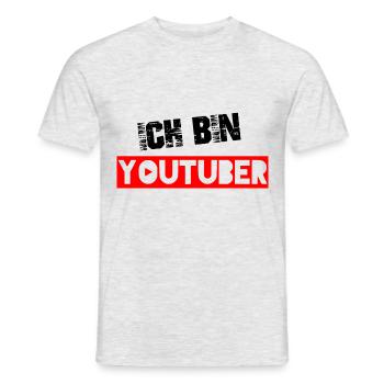 Youtube youtuber influencer vlogger gamer - Men's T-Shirt - heather grey - Front - AI Model Male 178 dark (178cm)