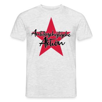 Antifaschistische Aktion - Männer T-Shirt - Grau meliert - Vorne - AI Model Male 178 dark (178cm)