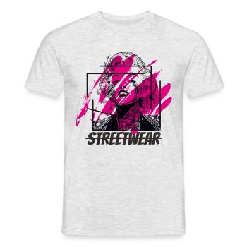 Art streetwear - T-shirt homme - gris chiné - Devant - AI Model Male 178 dark (178cm)