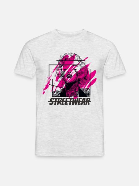 Streetwear Kunst - Männer T-Shirt - Grau meliert