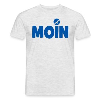 Moin Möwe blau - Männer T-Shirt - Grau meliert - Vorne - AI Model Male 178 dark (178cm)