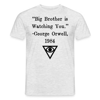 Big Brother vous regarde | Chemise George Orwell - T-shirt homme - gris chiné - Devant - AI Model Male 178 dark (178cm)