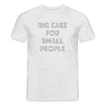 Großer Kuchen Kleine Menschen Lustig Geschenk - Männer T-Shirt - Grau meliert - Vorne - AI Model Male 178 dark (178cm)